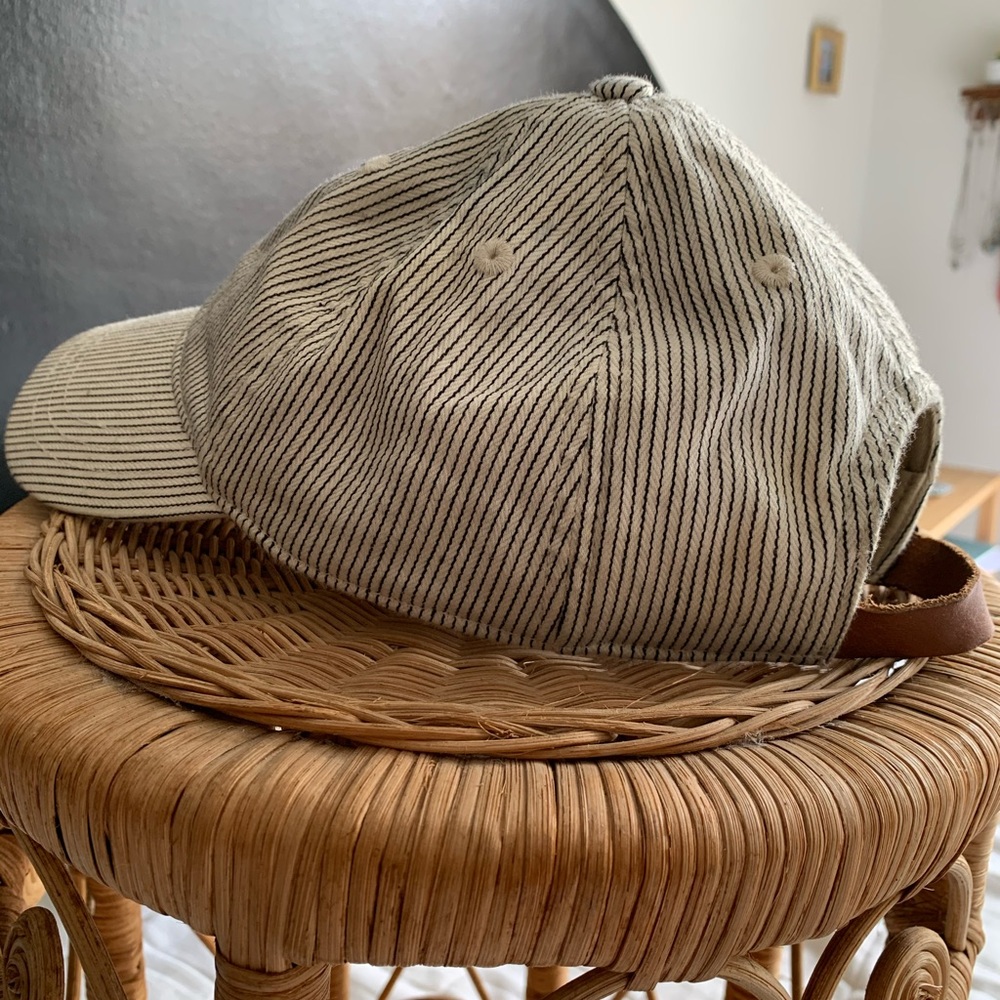 Madewell Striped & Leather Hat